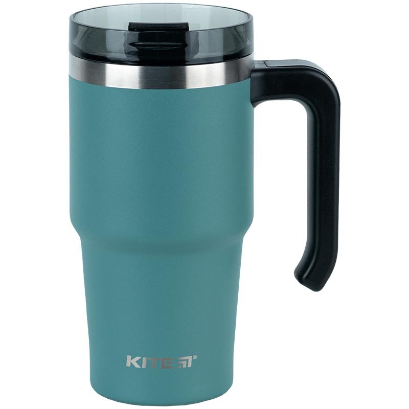 Термокухоль з ручкою, KITE K24-1207-3, 600 мл, зелений